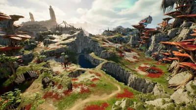 Официальный скриншот AION 2: скалистое нагорье, вид с воздуха